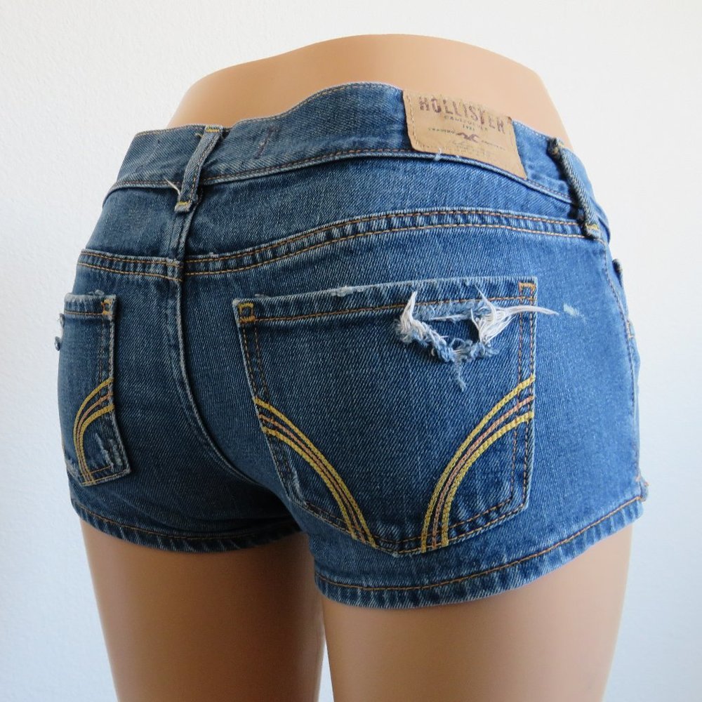 HOLLISTER Jeans Destructed Short Shorts Size 5 w27